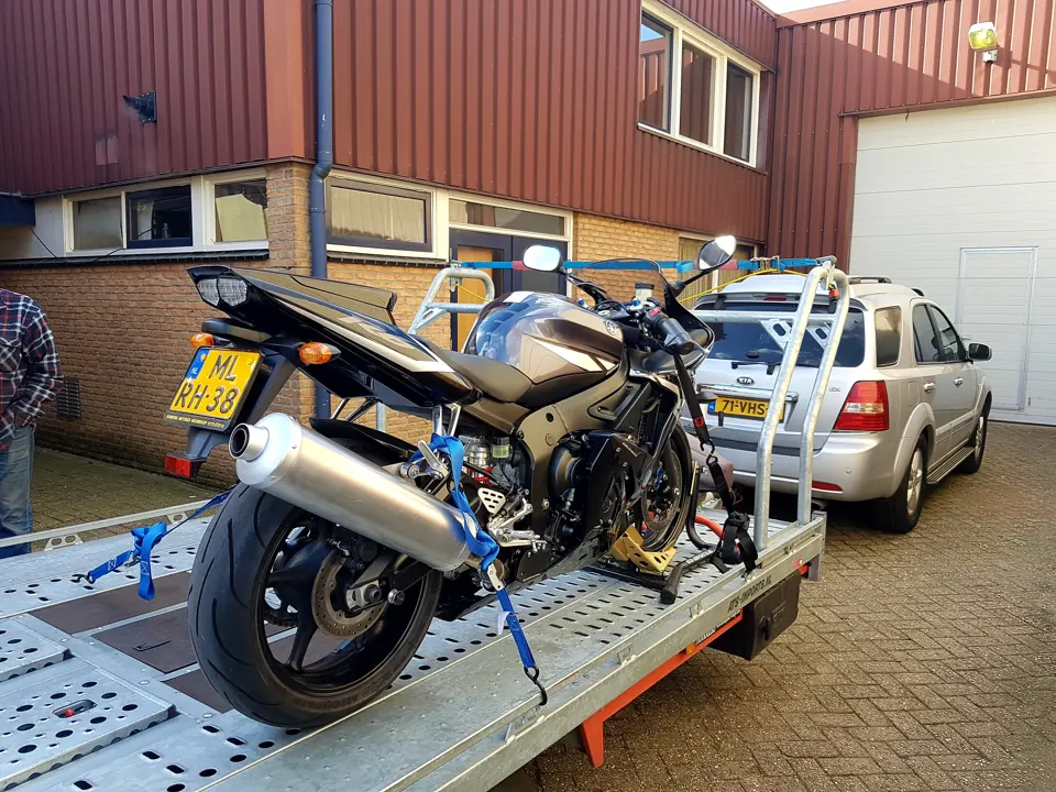 Motorcycle on a trailer